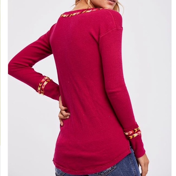 Free People Embroidered Thermal Tee - Picture 2 of 5